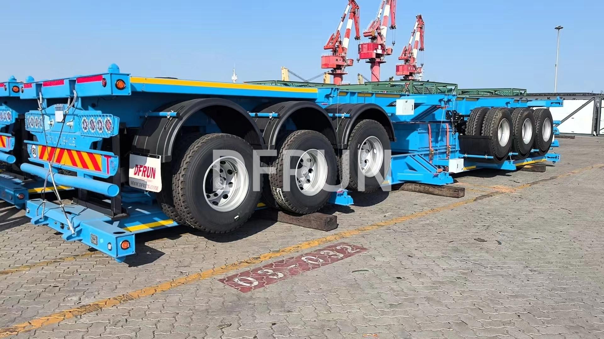 3 axles 40ft skeletal trailer will be shipped to Dar es Salaam